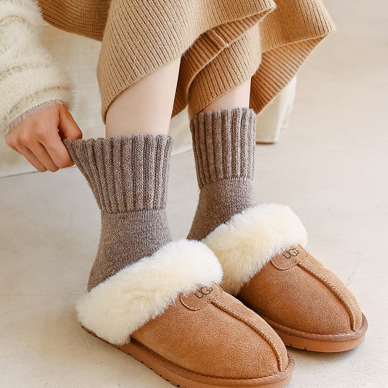 Warm Fleece-Lined Wool Socks